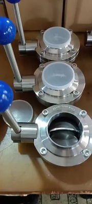 El precio de fábrica modificó el acero inoxidable sanitario manual sanitario de la válvula para requisitos particulares de mariposa DN32 DN40