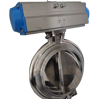 La válvula de mariposa eléctrica sanitaria de la placa del disco, modificó 200 la válvula de mariposa para requisitos particulares de acero inoxidable del polvo de DN300 DN400 DN500 SS304&316